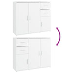 Aparador clásico HKH de madera DM de 91 x 29,5 x 75 cm - blanco