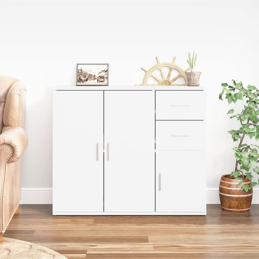 Aparador clásico HKH de madera DM de 91 x 29,5 x 75 cm - blanco