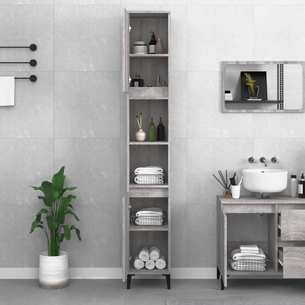 HKH Mueble de baño Sonoma - 30x30x190 cm - Gris
