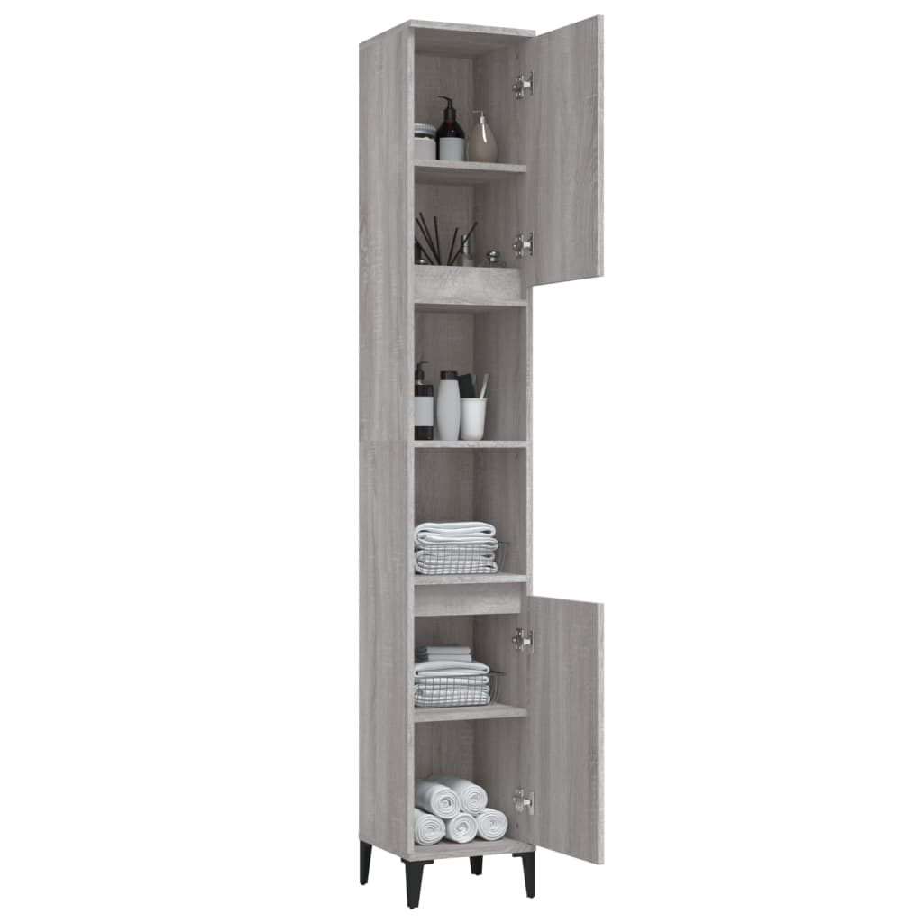 HKH Mueble de baño Sonoma - 30x30x190 cm - Gris