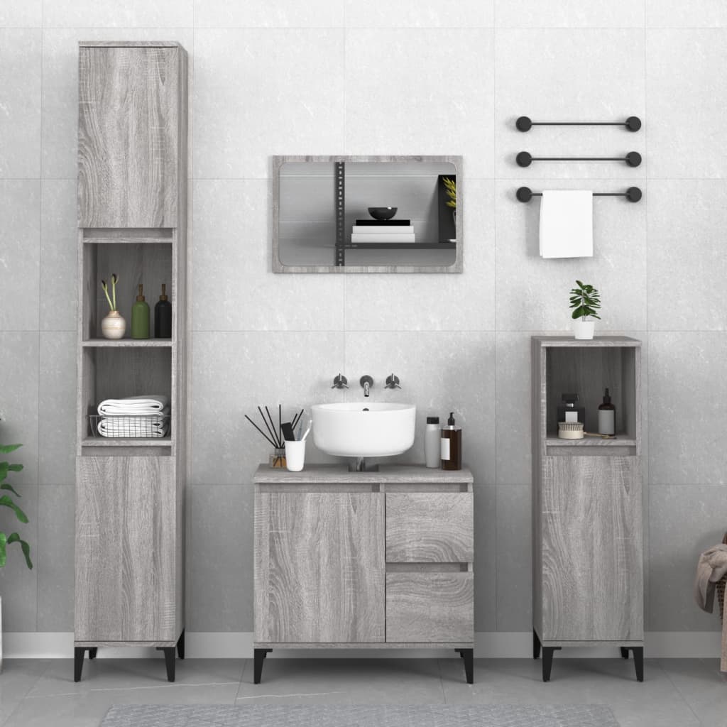 HKH Mueble de baño Sonoma - 30x30x190 cm - Gris
