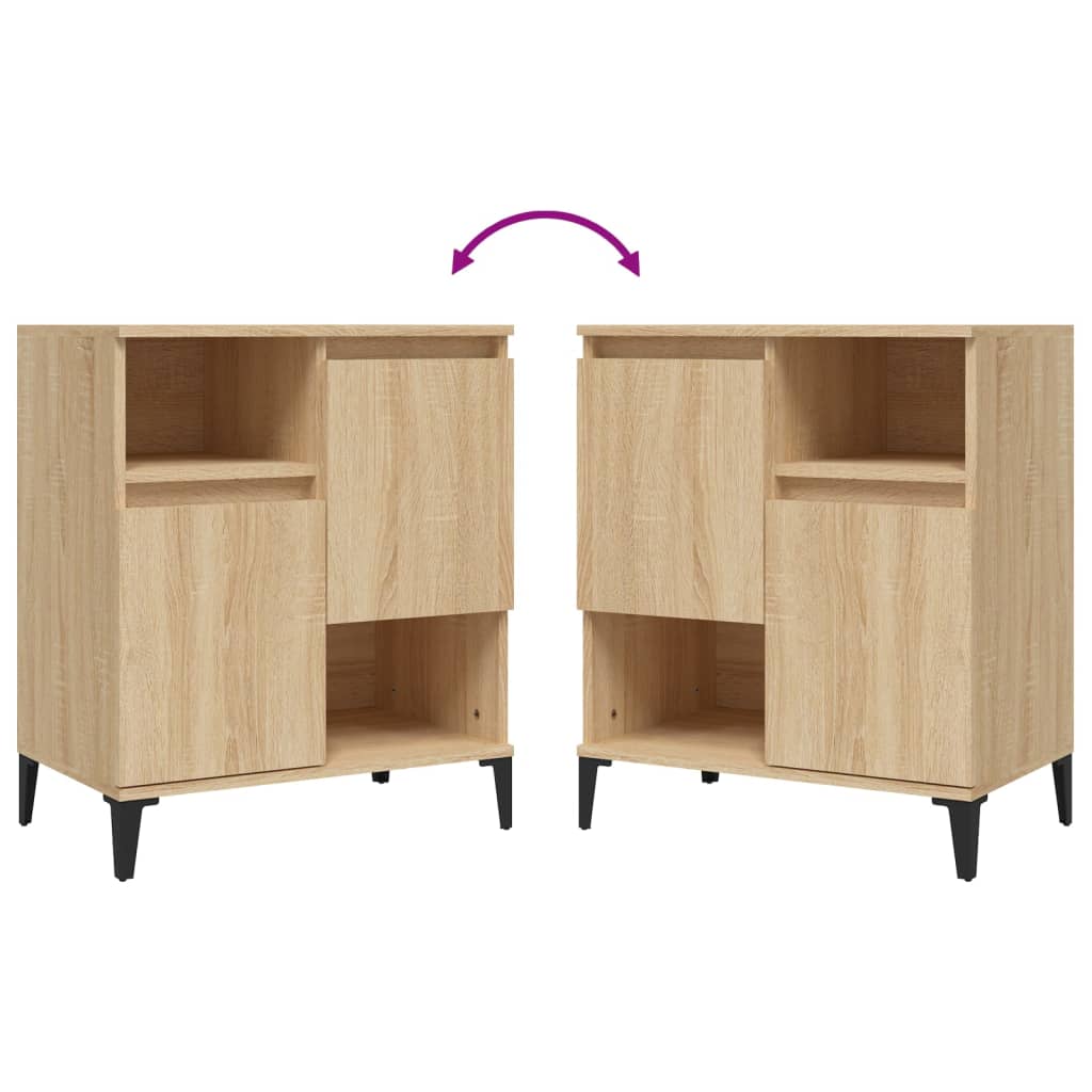 Aparador clásico HKH en derivados de madera, metal 60 X 35 X 70 Cm - Roble Sonoma