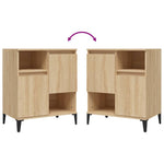 Aparador clásico HKH en derivados de madera, metal 60 X 35 X 70 Cm - Roble Sonoma