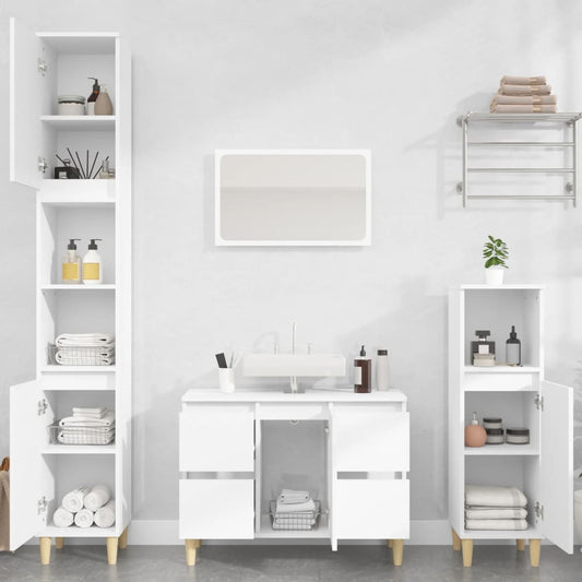 HKH Armário de Lavatório - 80x33x60 Cm - Branco
