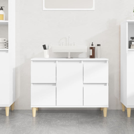 HKH Armário de Lavatório - 80x33x60 Cm - Branco