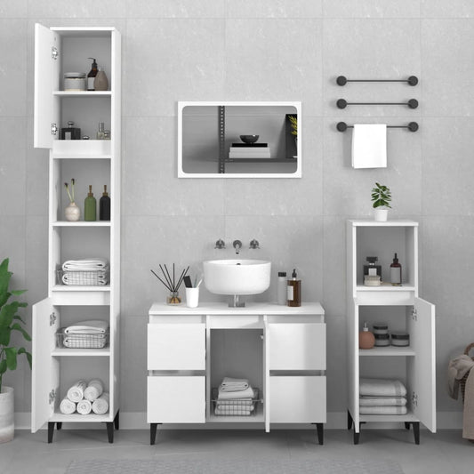 HKH Armário de Lavatório - 80x33x60 Cm - Branco