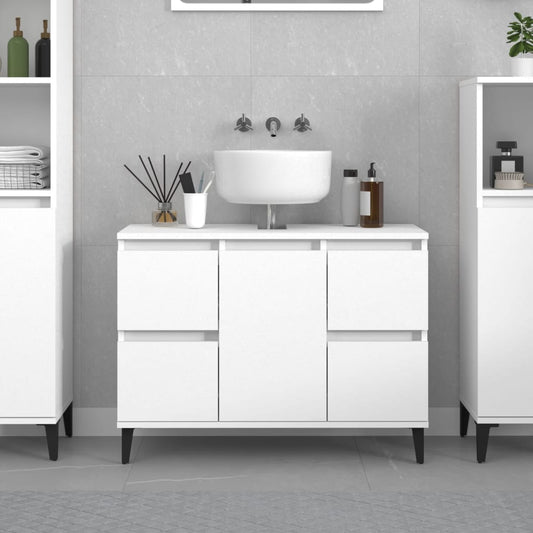 HKH Armário de Lavatório - 80x33x60 Cm - Branco