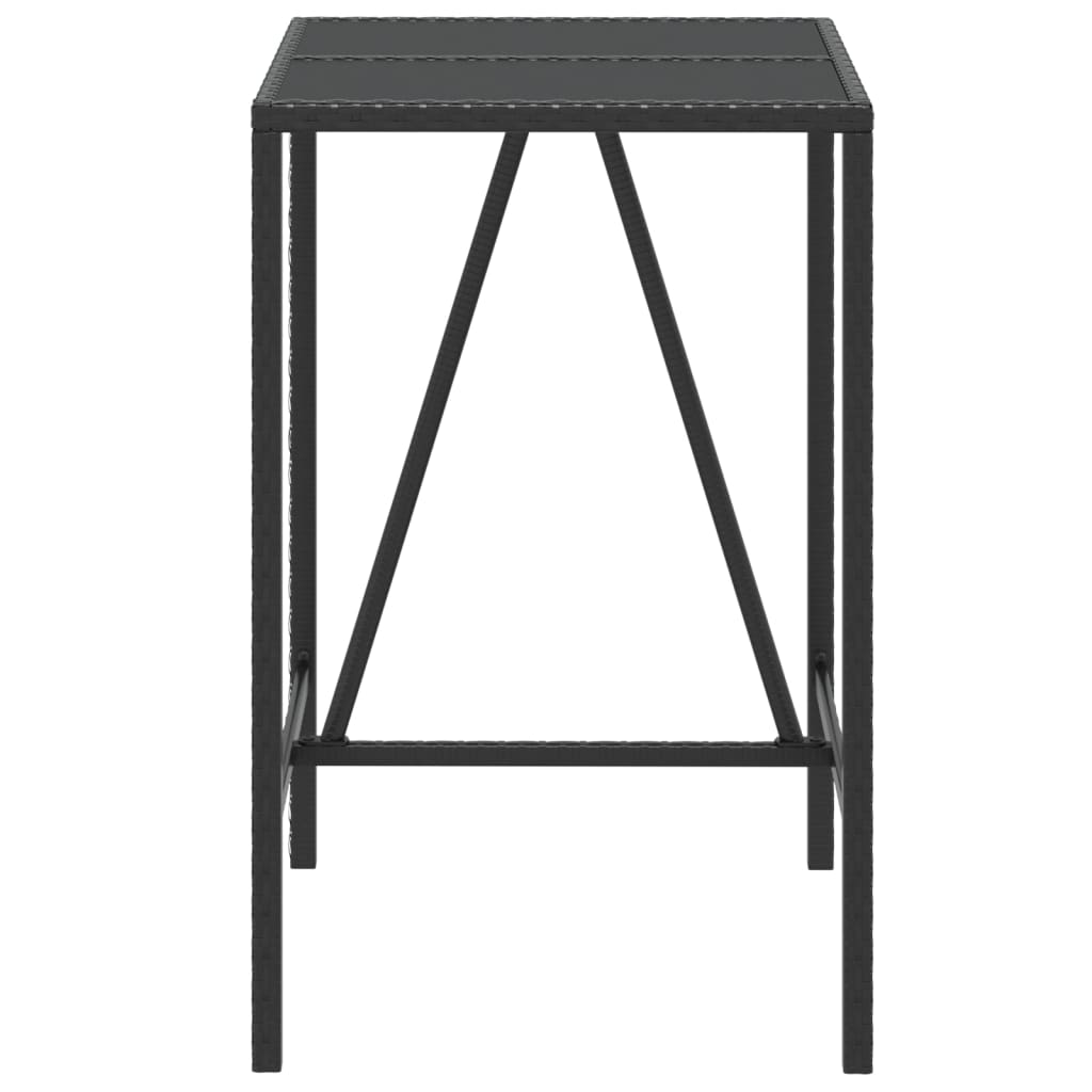 HKH Mesa de Bar com Tampo de Vidro Vime Pe - Preto
