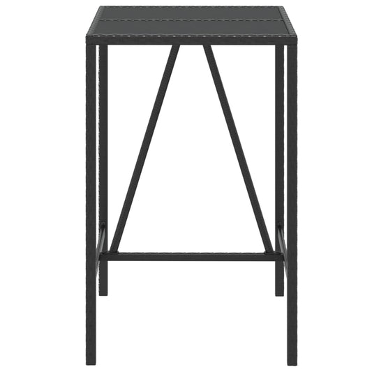 HKH Mesa de Bar com Tampo de Vidro Vime Pe - Preto