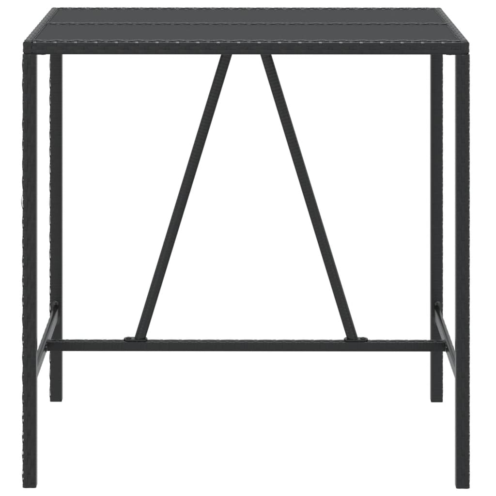 HKH Mesa de Bar com Tampo de Vidro Vime Pe - Preto