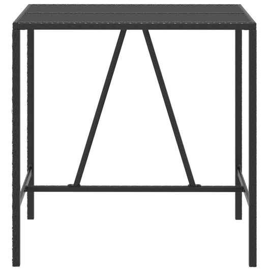 HKH Mesa de Bar com Tampo de Vidro Vime Pe - Preto