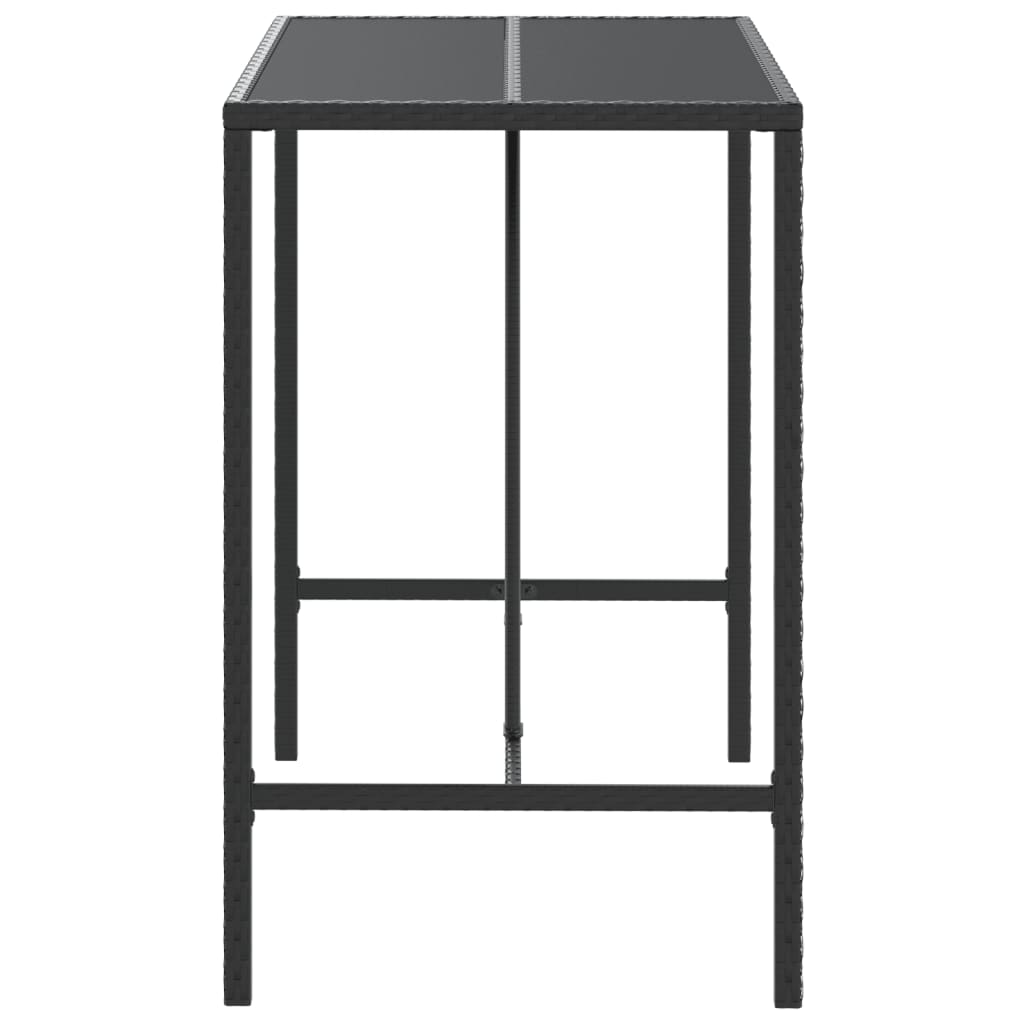 HKH Mesa de Bar com Tampo de Vidro Vime Pe - Preto