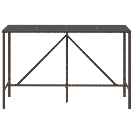 HKH Mesa de Bar com Tampo de Vidro Vime Pe Castanho - Marrom