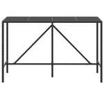 HKH Mesa de Bar com Tampo de Vidro Vime Pe - Preto