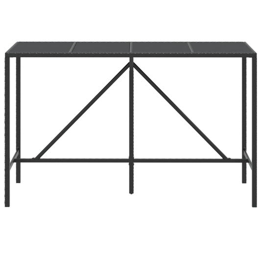 HKH Mesa de Bar com Tampo de Vidro Vime Pe - Preto