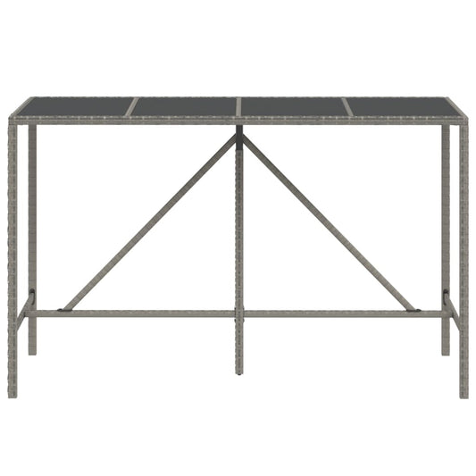 HKH Mesa de Bar com Tampo de Vidro Vime Pe - Cinzento