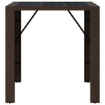HKH Mesa de Bar com Tampo de Vidro Vime Pe Castanho - Marrom