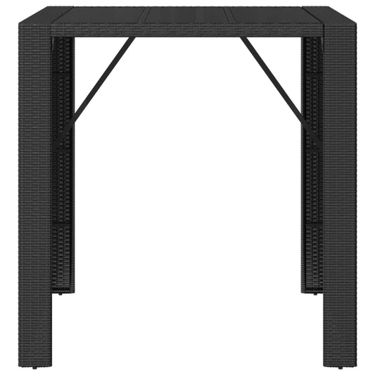 HKH Mesa de Bar com Tampo de Vidro Vime Pe - Preto