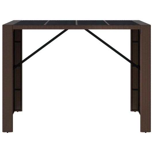 HKH Mesa de Bar com Tampo de Vidro Vime Pe Castanho - Marrom