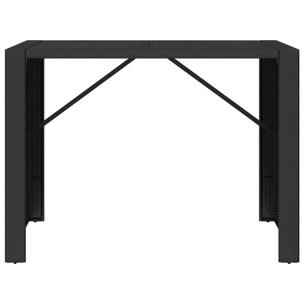 HKH Mesa de Bar com Tampo de Vidro Vime Pe - Preto