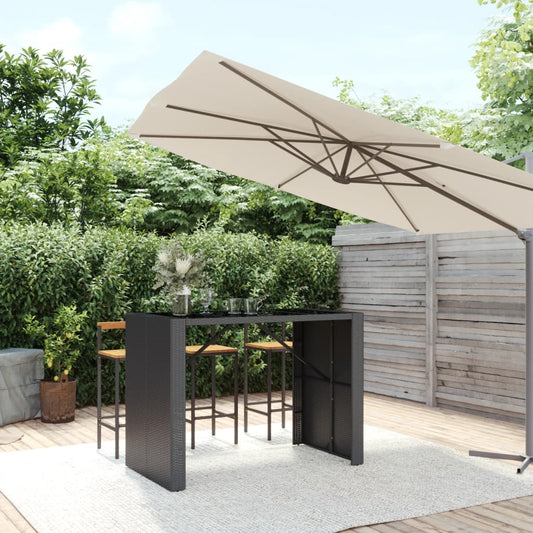 HKH Mesa de Bar com Tampo de Vidro Vime Pe - Preto