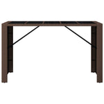 HKH Mesa de Bar com Tampo de Vidro Vime Pe Castanho - Marrom