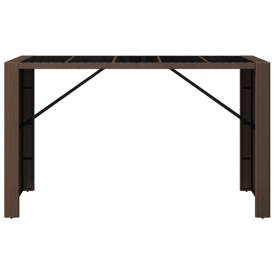 HKH Mesa de Bar com Tampo de Vidro Vime Pe Castanho - Marrom