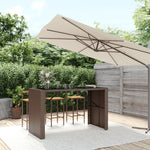 HKH Mesa de Bar com Tampo de Vidro Vime Pe Castanho - Marrom