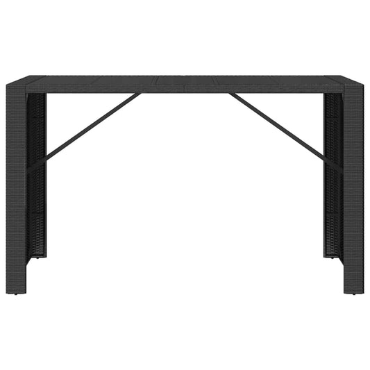 HKH Mesa de Bar com Tampo de Vidro Vime Pe - Preto