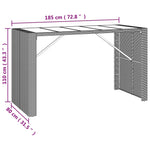 HKH Mesa de Bar com Tampo de Vidro Vime Pe - Preto