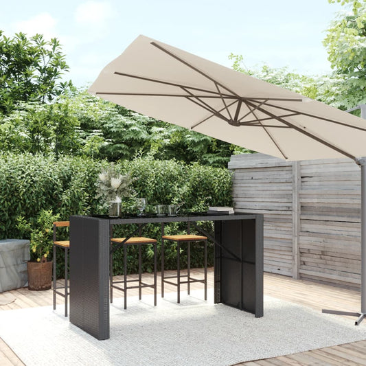 HKH Mesa de Bar com Tampo de Vidro Vime Pe - Preto