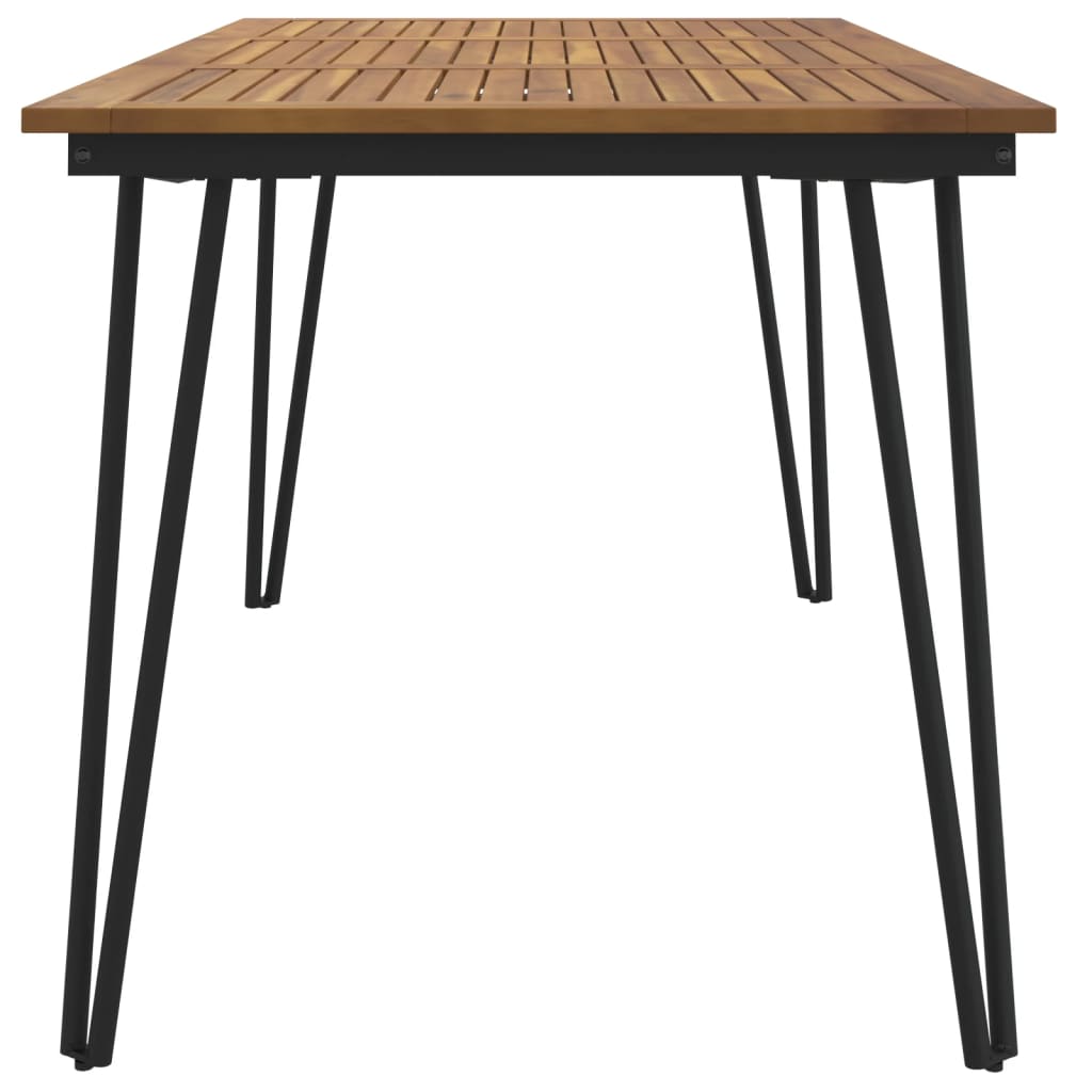 HKH Mesa Jardim C/ Pernas Estilo Grampo Acácia Maciça - Marrom