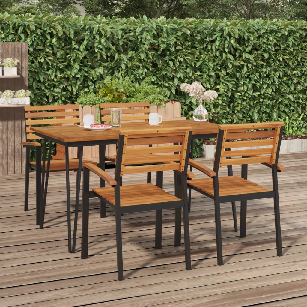 HKH Mesa Jardim C/ Pernas Estilo Grampo Acácia Maciça - Marrom