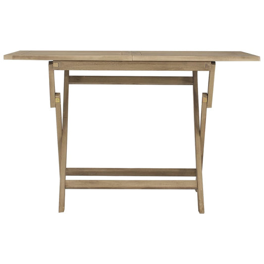 HKH Mesa de Jardim Dobrável 120x70x75 Cm Teca Maciça Cinzento - Marrom