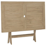 HKH Mesa de Jardim Dobrável 120x70x75 Cm Teca Maciça Cinzento - Marrom