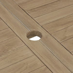 HKH Mesa de Jardim Dobrável 120x70x75 Cm Teca Maciça Cinzento - Marrom