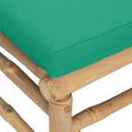 HKH Sofás de Canto para Jardim Bambu com Almofadões 2 Pcs Verde - Marrom