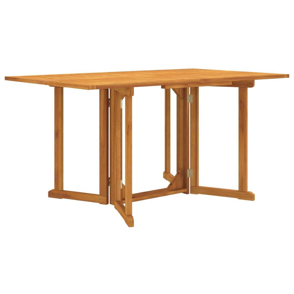 Mesa de jardín HKH con tablero abatible de teca maciza - Marrón