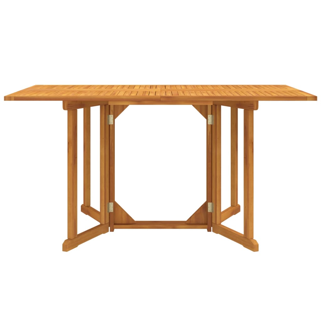 Mesa de jardín HKH con tablero abatible de teca maciza - Marrón