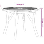 HKH Mesa de Jardim Ã˜ 110 Cm Madeira de Acácia Maciça - Marrom