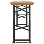 HKH Mesa de Cerveja Dobrável 170x50x75/105 Cm Madeira Abeto Maciça - Marrom