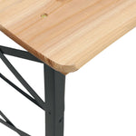 HKH Mesa de Cerveja Dobrável 170x50x75/105 Cm Madeira Abeto Maciça - Marrom