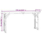 HKH Mesa de Cerveja Dobrável 170x50x75/105 Cm Madeira Abeto Maciça - Marrom