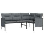 HKH 2 Pcs Conjunto Lounge de Jardim Aço - Antracite