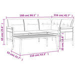 HKH 2 Pcs Conjunto Lounge de Jardim Aço - Antracite