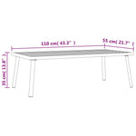 HKH Mesa de Centro de Jardim 110x55x35 Cm Aço - Antracite