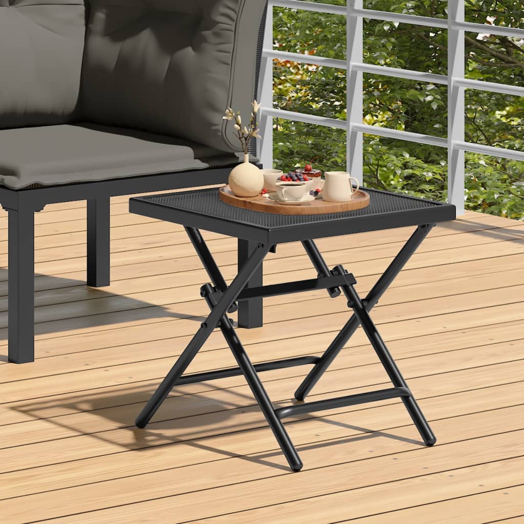 HKH Mesa de Jardim Dobrável Malha de Aço - Antracite