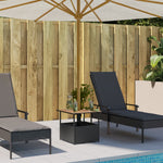 Mesa de Jardín HKH con Agujero para Sombrilla Mimbre Patas Negras