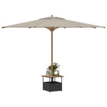Mesa de Jardín HKH con Agujero para Sombrilla Mimbre Patas Negras