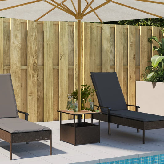 HKH Mesa Jardim C/orifício Guarda-sol 55x55x46,5cm Vime Pe Castanho - Marrom